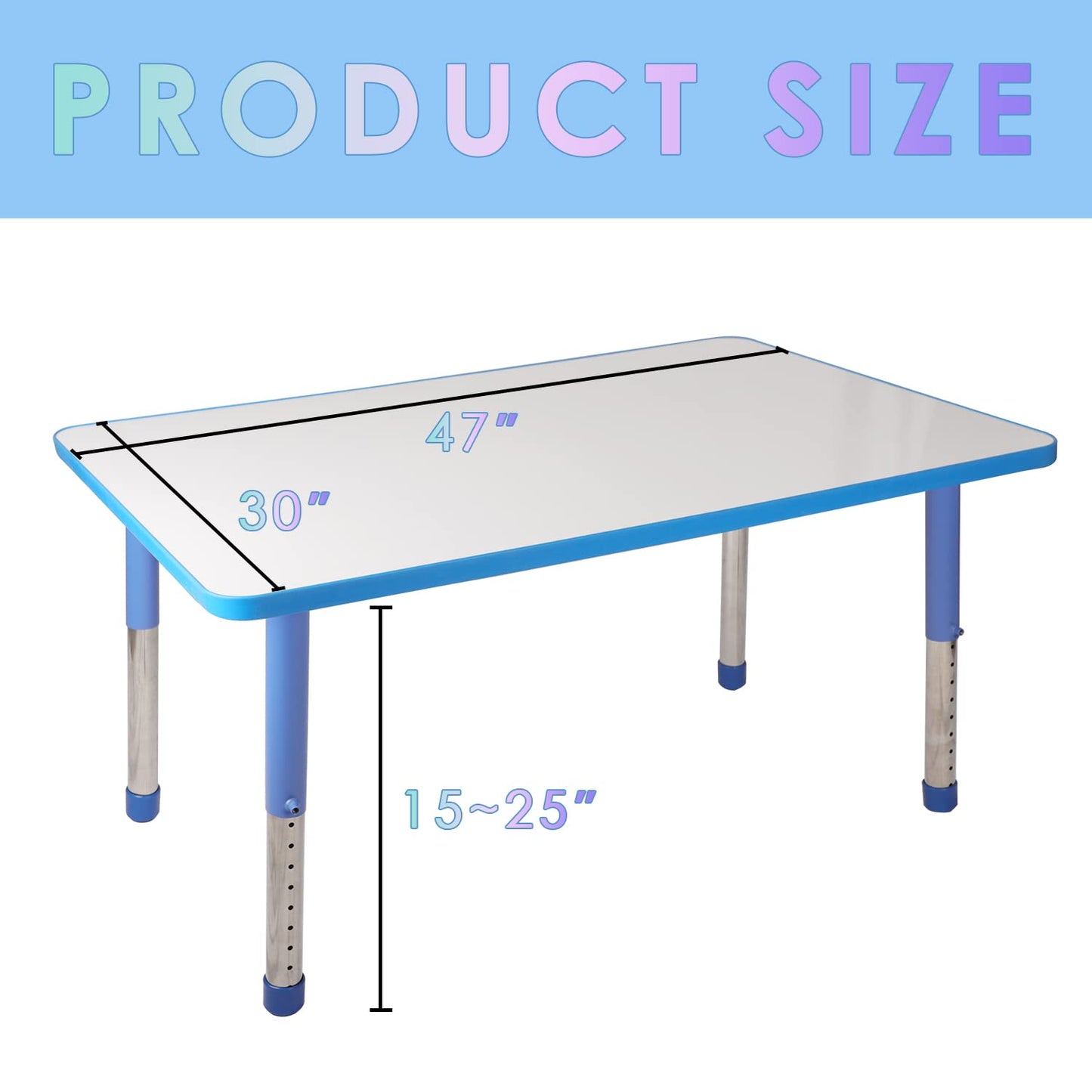 Dry Erase Activity Table Adjustable Magnetic Kids Desk