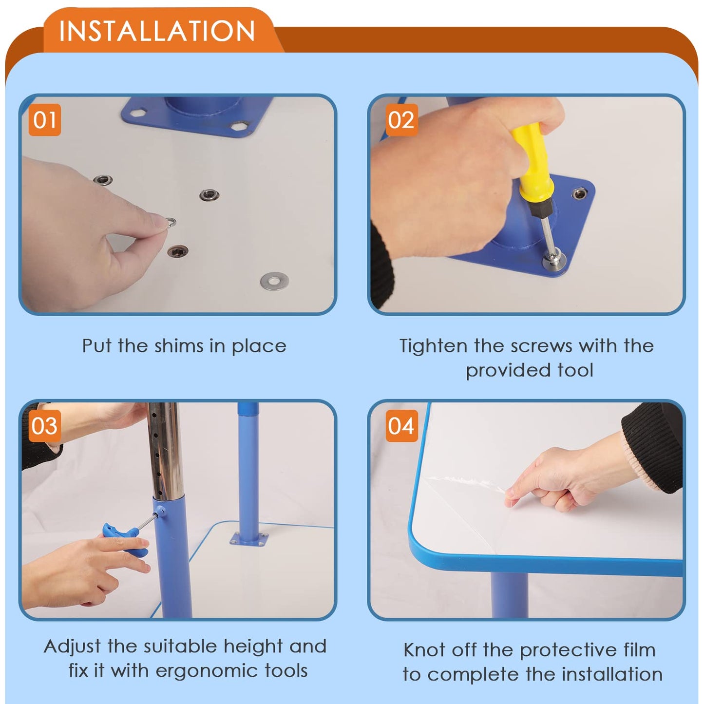 Dry Erase Activity Table Adjustable Magnetic Kids Desk